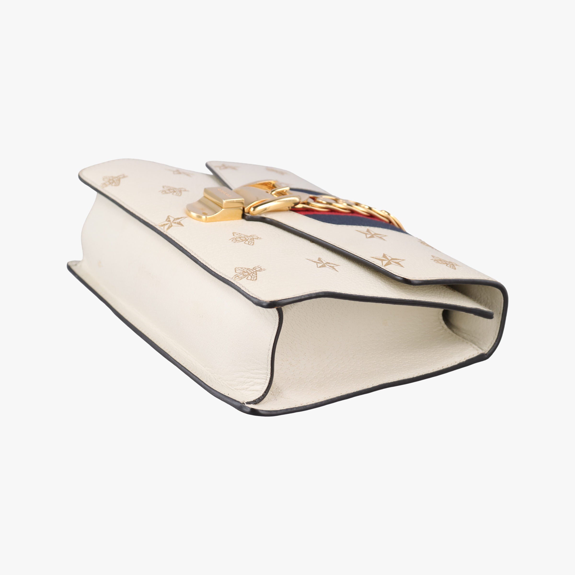 Secondhand Gucci Sylvie Ivory×Navy×Red Leather 524405 shoulderbag | stylenewstar