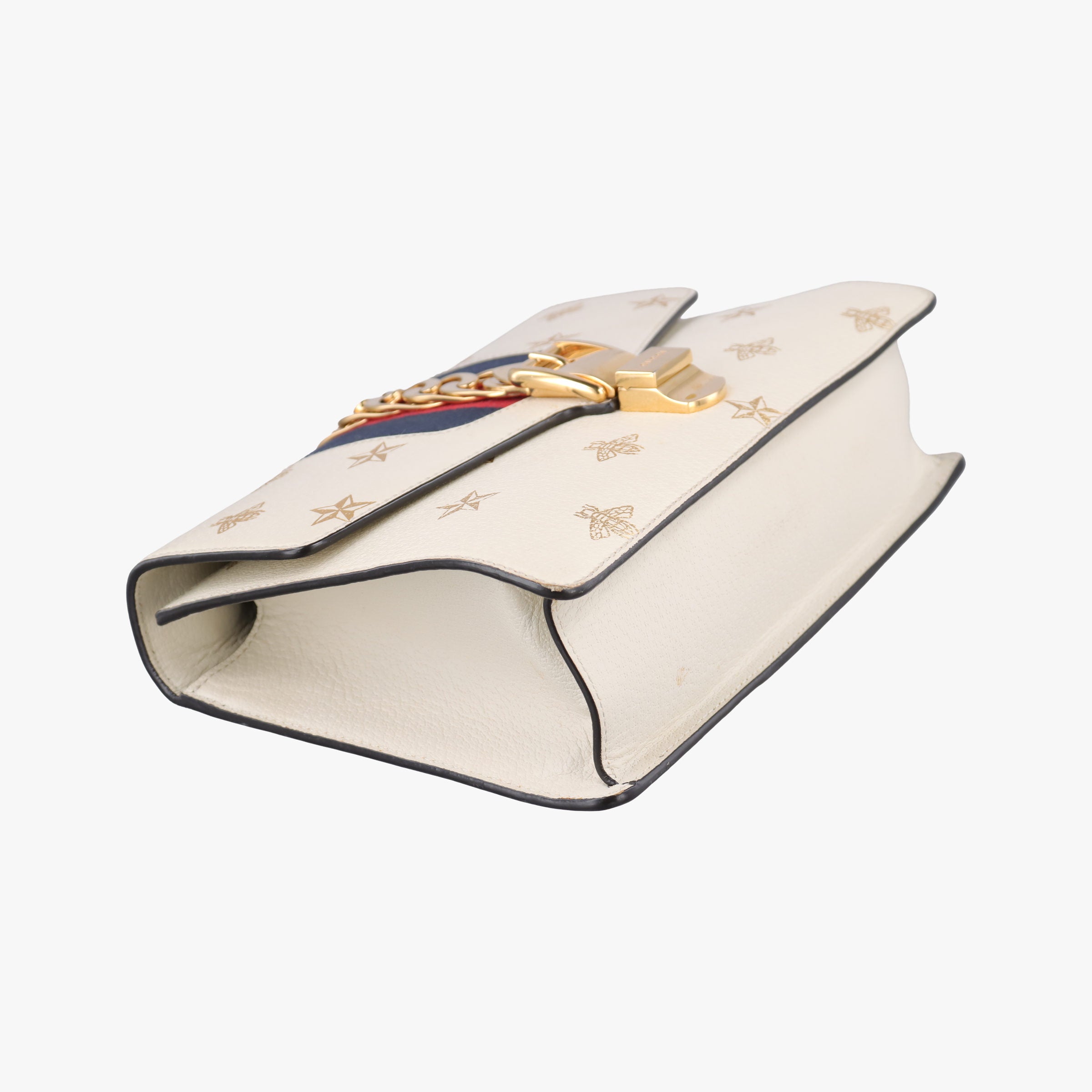 Secondhand Gucci Sylvie Ivory×Navy×Red Leather 524405 shoulderbag | stylenewstar