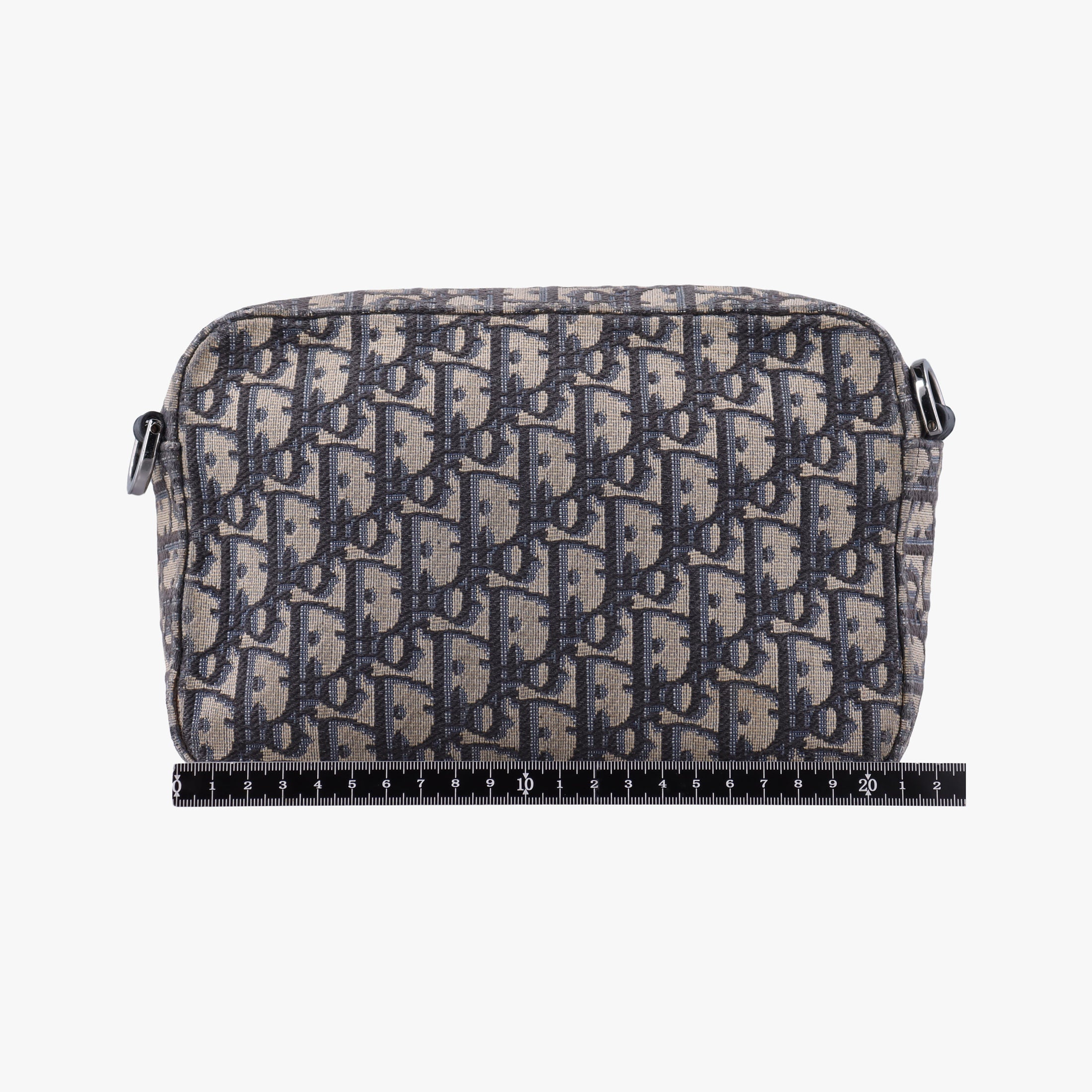 Secondhand Christian Dior Safari Oblique Navy×Gray jacquard  shoulderbag | stylenewstar