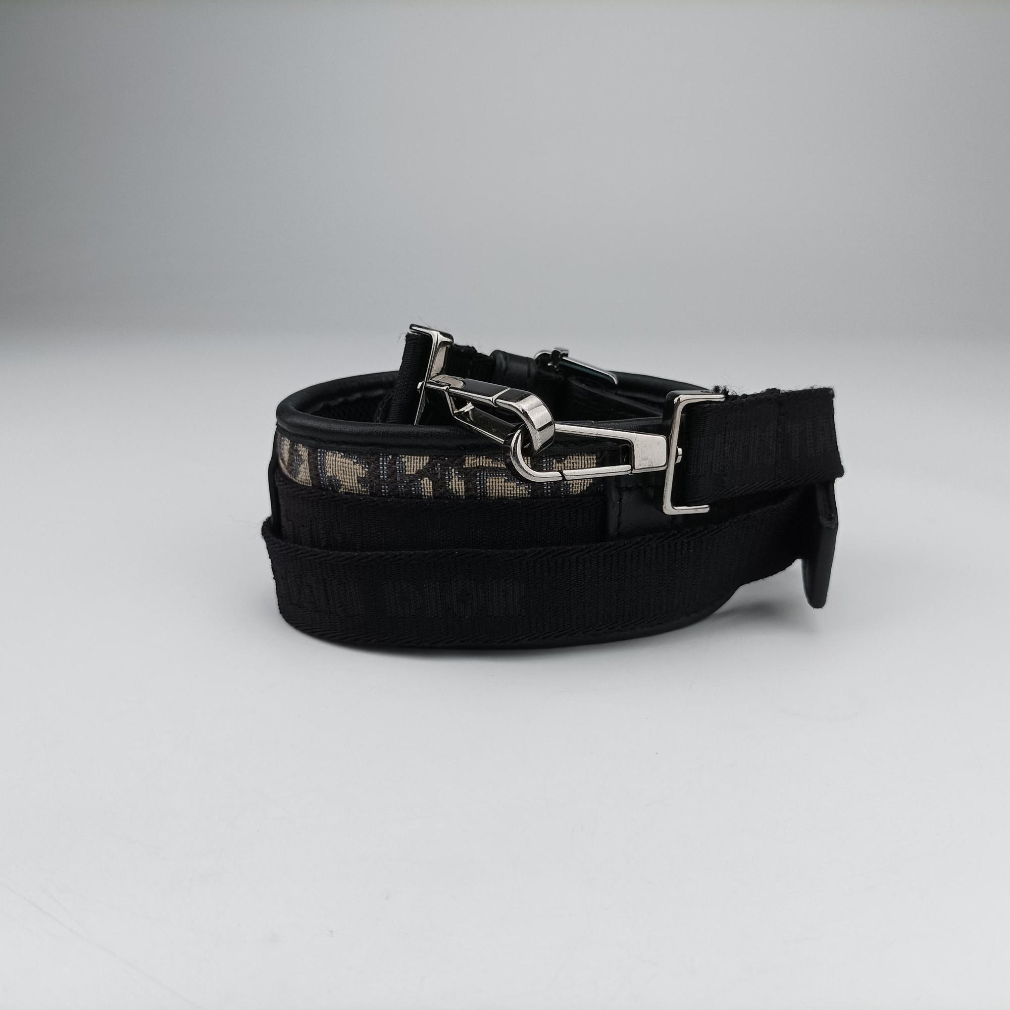 Secondhand Christian Dior Safari Oblique Navy×Gray jacquard  shoulderbag | stylenewstar