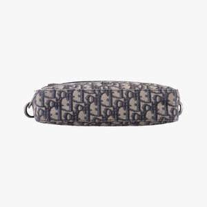 Secondhand Christian Dior Safari Oblique Navy×Gray jacquard  shoulderbag | stylenewstar
