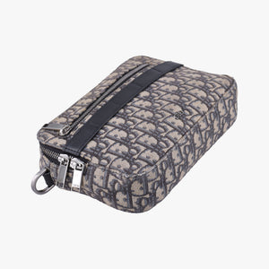 Secondhand Christian Dior Safari Oblique Navy×Gray jacquard  shoulderbag | stylenewstar