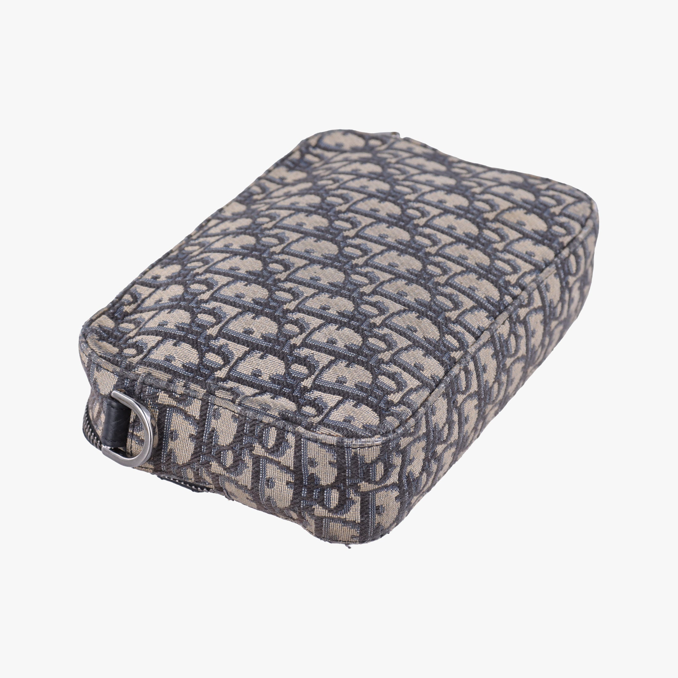 Secondhand Christian Dior Safari Oblique Navy×Gray jacquard  shoulderbag | stylenewstar