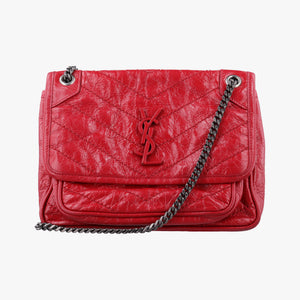 Pre-owned Yves Saint Laurent Niki Red Leather 533037 shoulderbag | stylenewstar