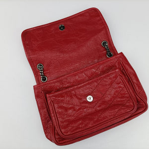 Pre-owned Yves Saint Laurent Niki Red Leather 533037 shoulderbag | stylenewstar