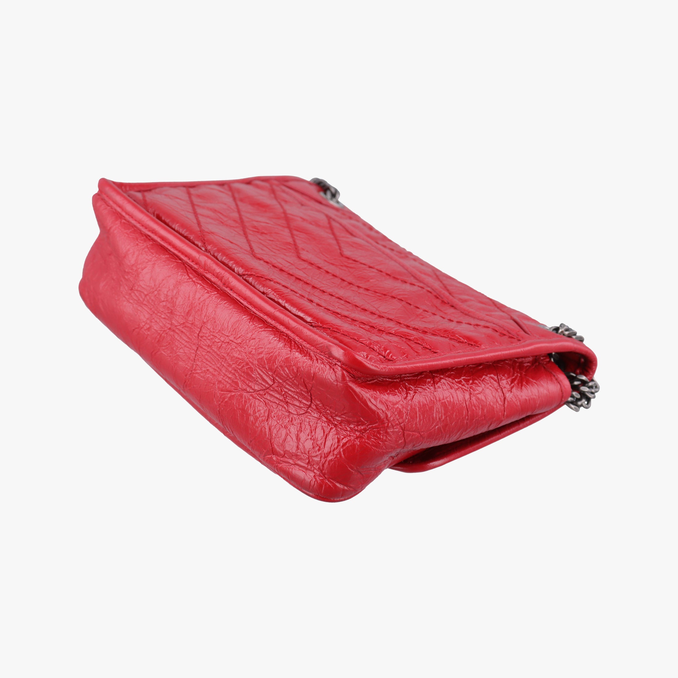Pre-owned Yves Saint Laurent Niki Red Leather 533037 shoulderbag | stylenewstar