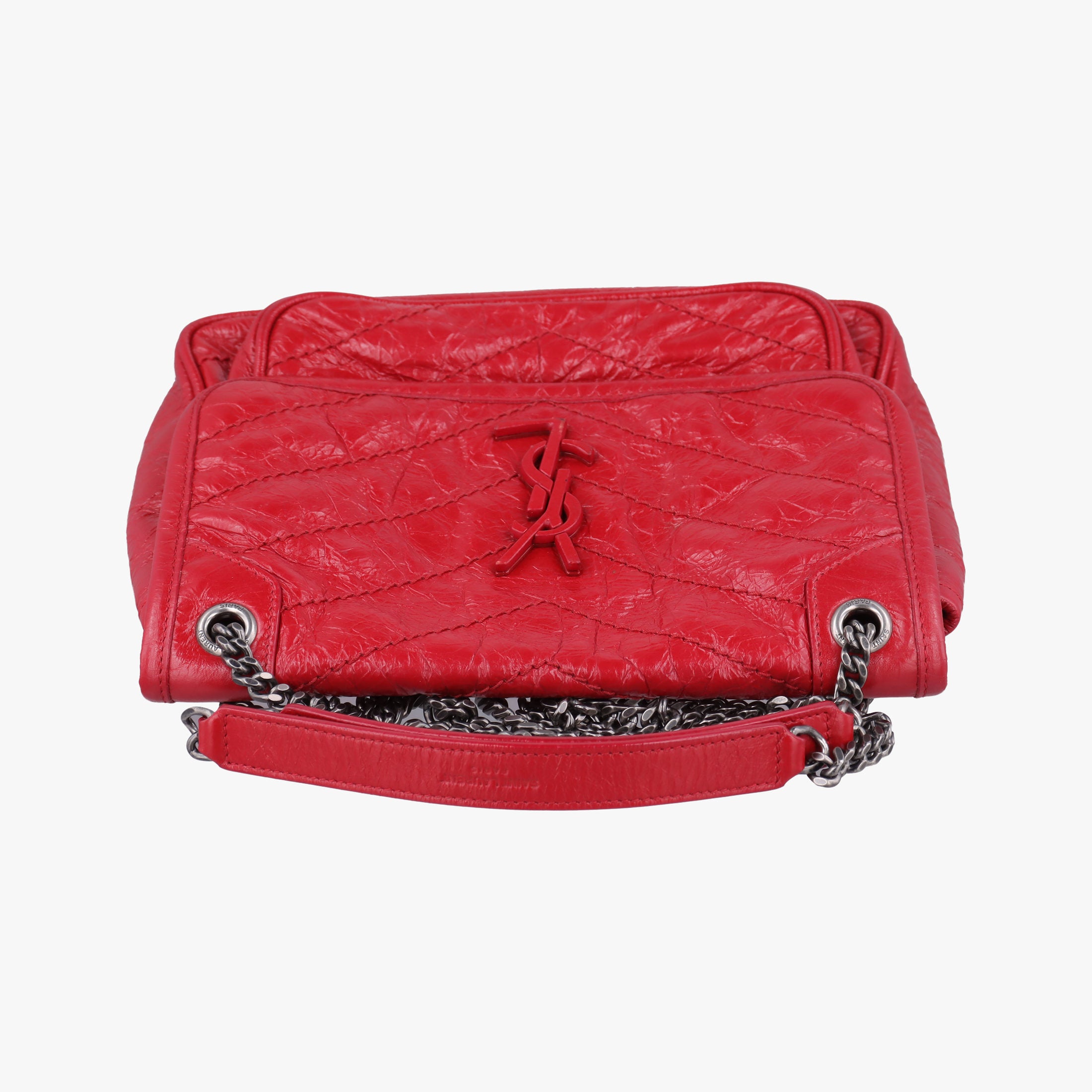 Pre-owned Yves Saint Laurent Niki Red Leather 533037 shoulderbag | stylenewstar