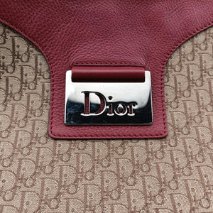 Secondhand Christian Dior Street Chic Messenger Red × Brown Jacquard Canvas×Leather  shoulderbag | stylenewstar