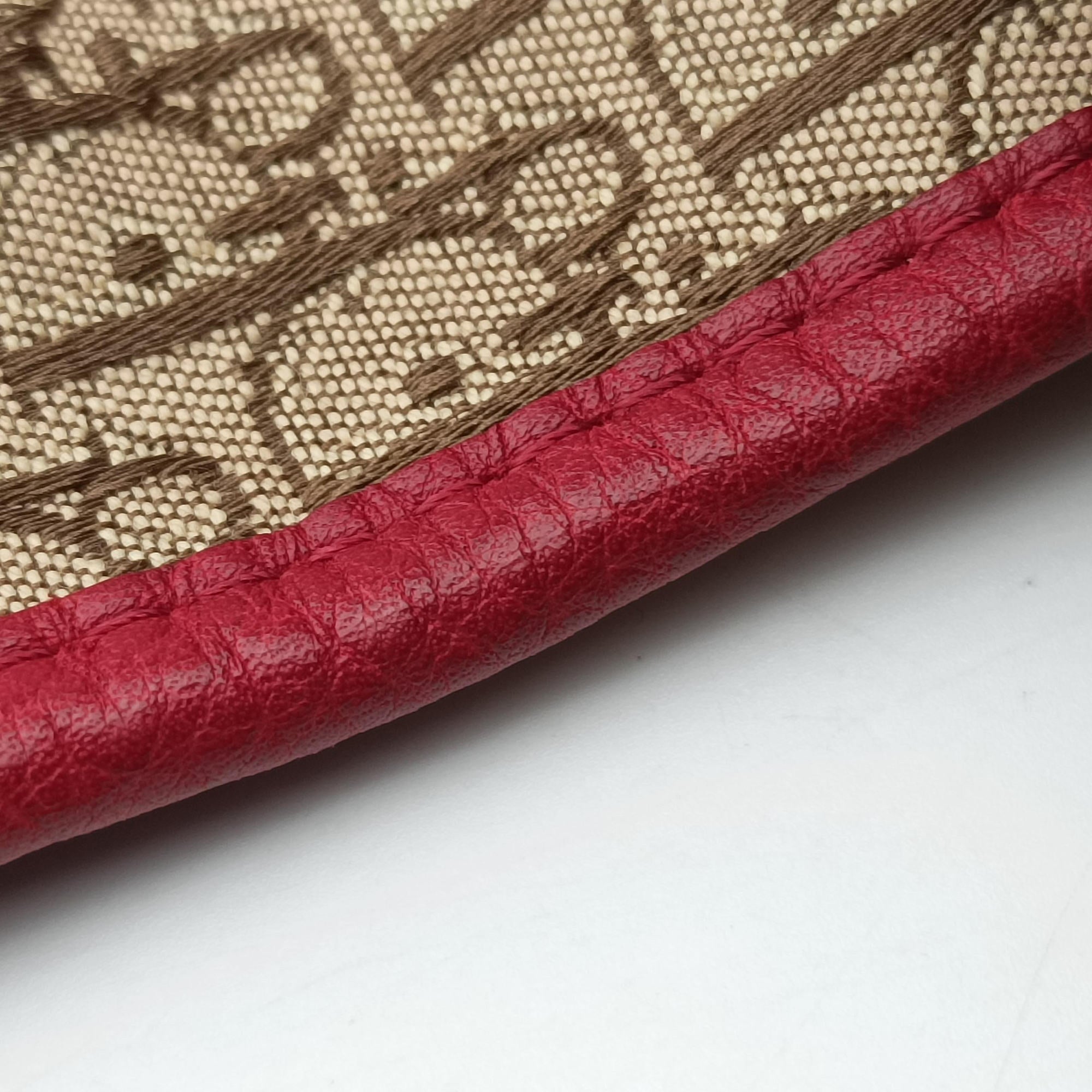 Secondhand Christian Dior Street Chic Messenger Red × Brown Jacquard Canvas×Leather  shoulderbag | stylenewstar