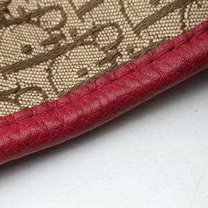 Secondhand Christian Dior Street Chic Messenger Red × Brown Jacquard Canvas×Leather  shoulderbag | stylenewstar