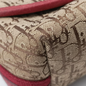 Secondhand Christian Dior Street Chic Messenger Red × Brown Jacquard Canvas×Leather  shoulderbag | stylenewstar