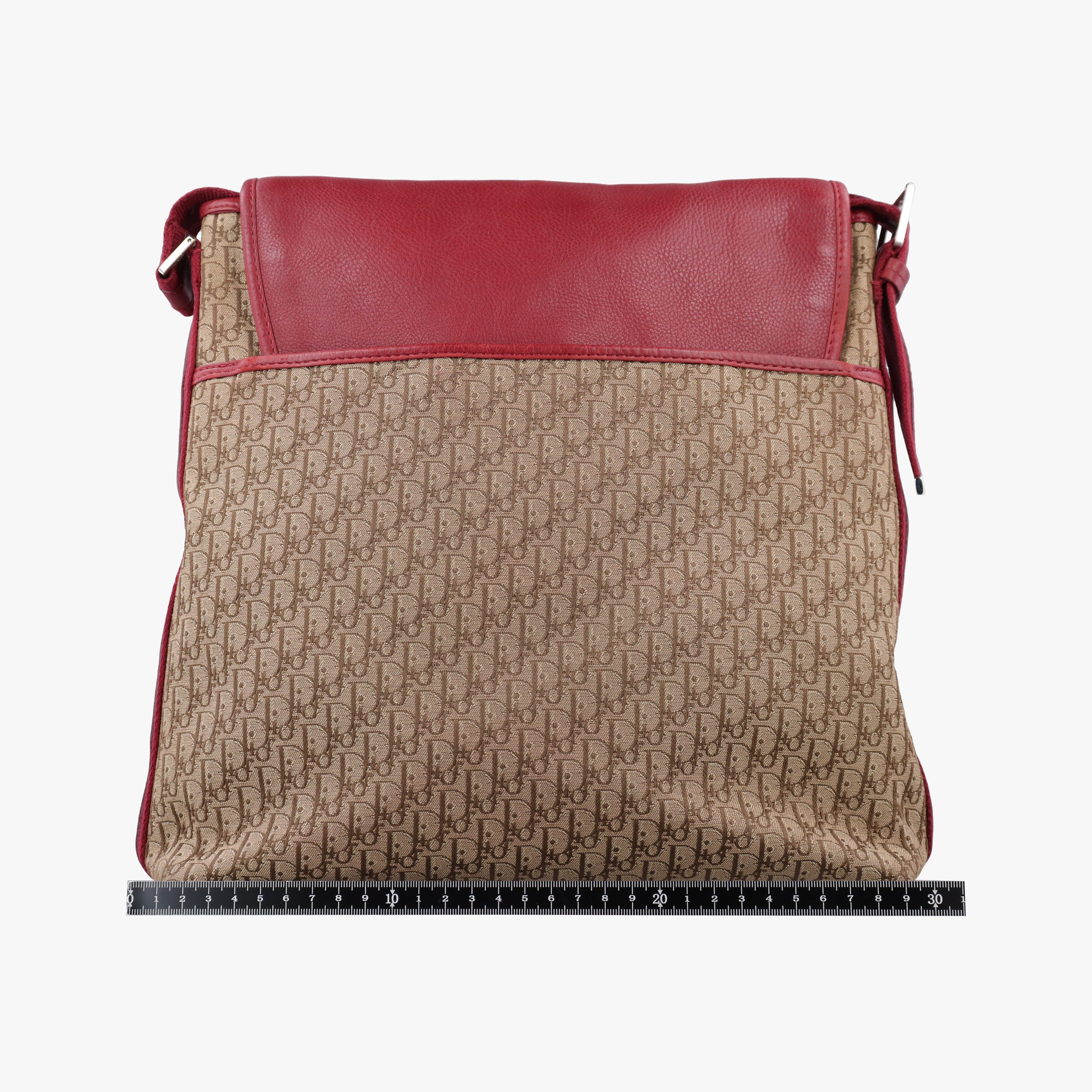 Secondhand Christian Dior Street Chic Messenger Red × Brown Jacquard Canvas×Leather  shoulderbag | stylenewstar
