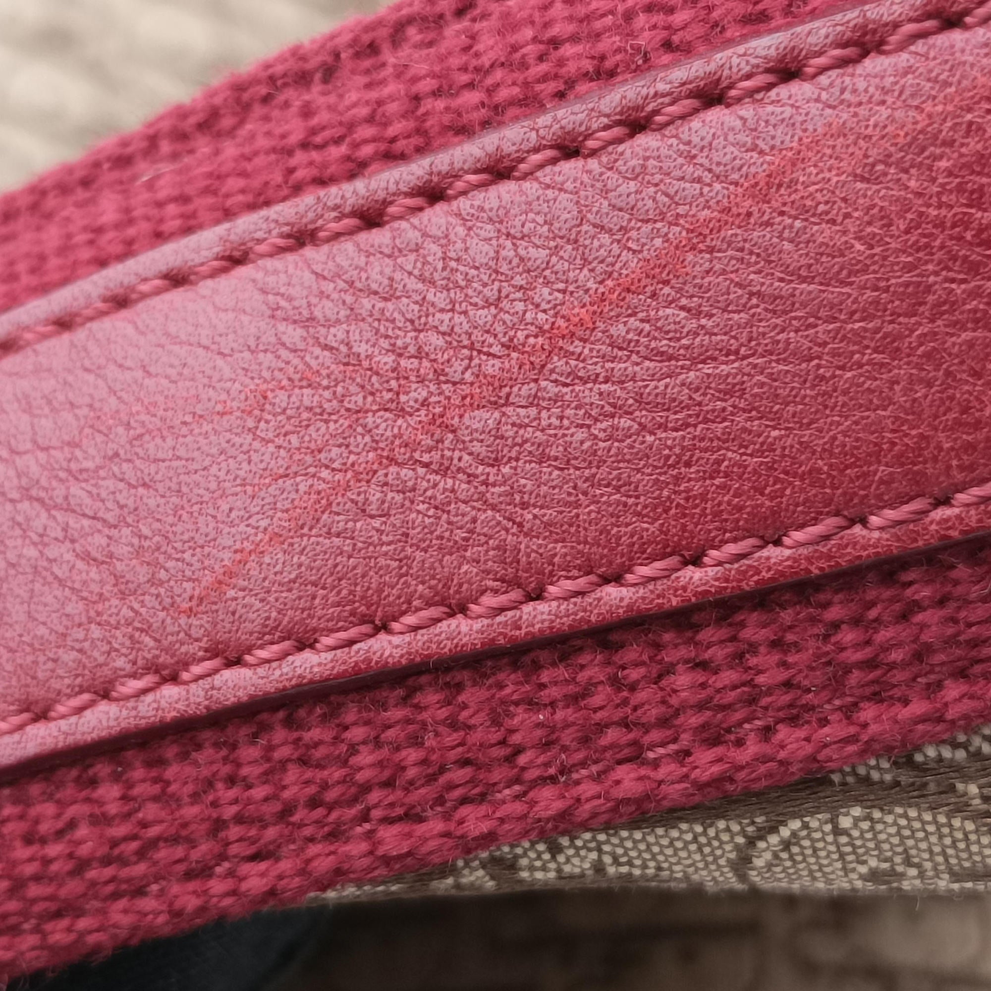 Secondhand Christian Dior Street Chic Messenger Red × Brown Jacquard Canvas×Leather  shoulderbag | stylenewstar