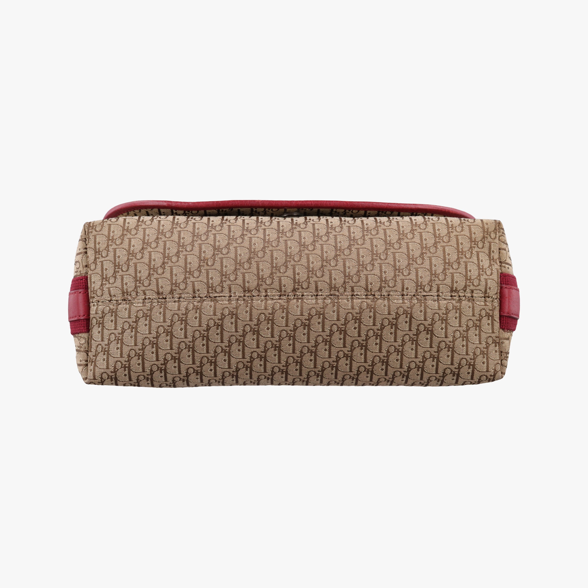 Secondhand Christian Dior Street Chic Messenger Red × Brown Jacquard Canvas×Leather  shoulderbag | stylenewstar