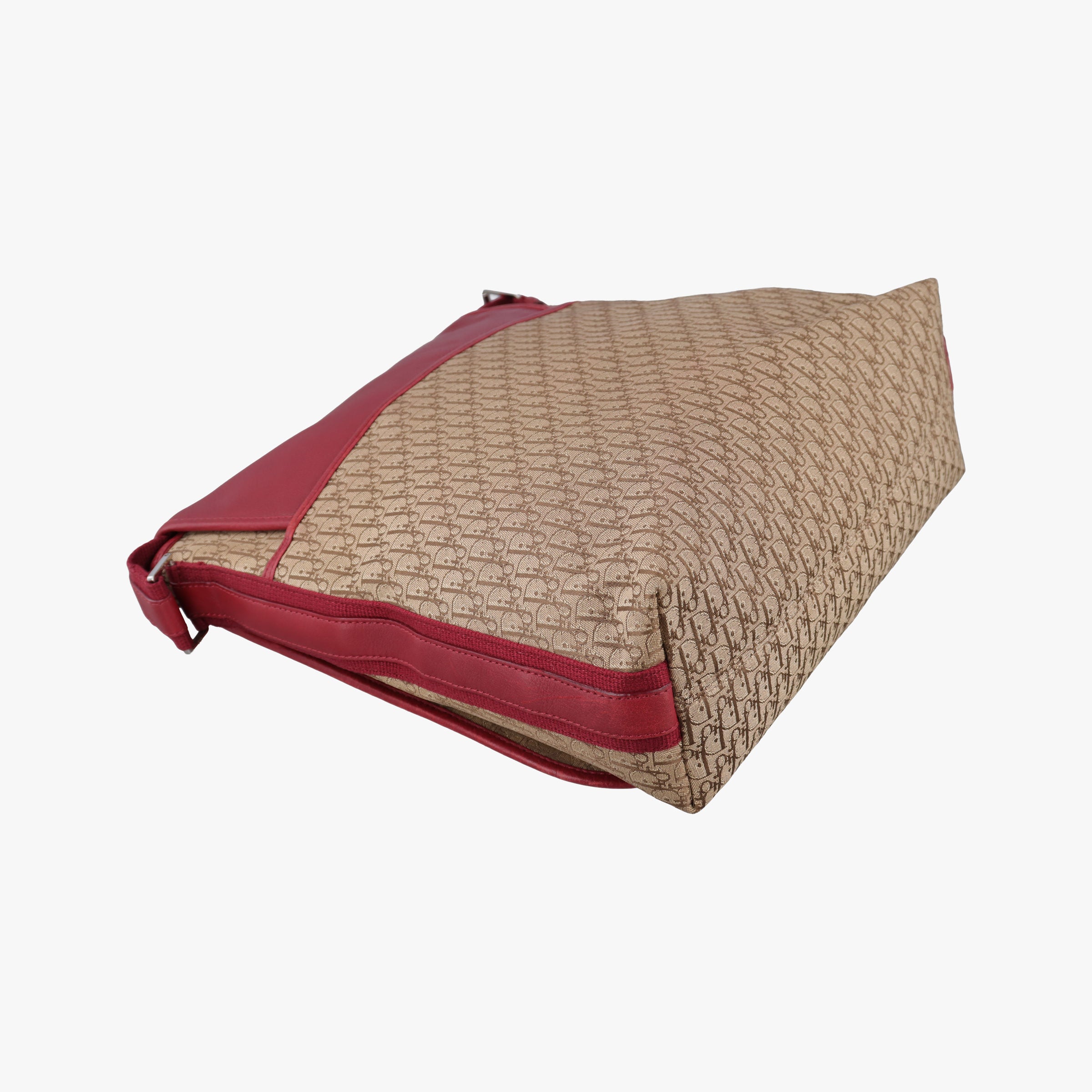 Secondhand Christian Dior Street Chic Messenger Red × Brown Jacquard Canvas×Leather  shoulderbag | stylenewstar