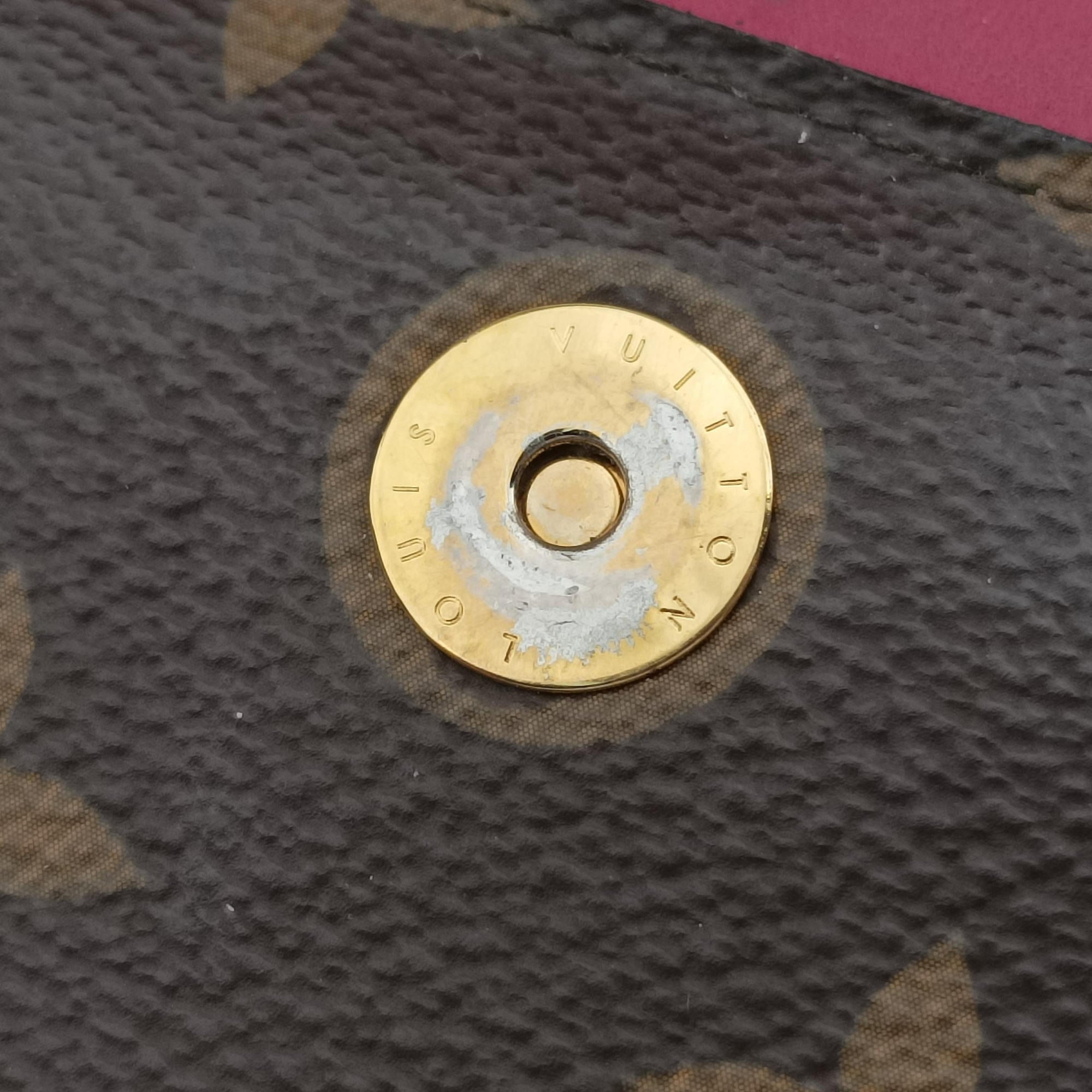 Vintage Louis Vuitton Portefeuille FLORE Chain brown×FUCHSIA Monogram Canvas×calf leather M69578 shoulderbag | stylenewstar