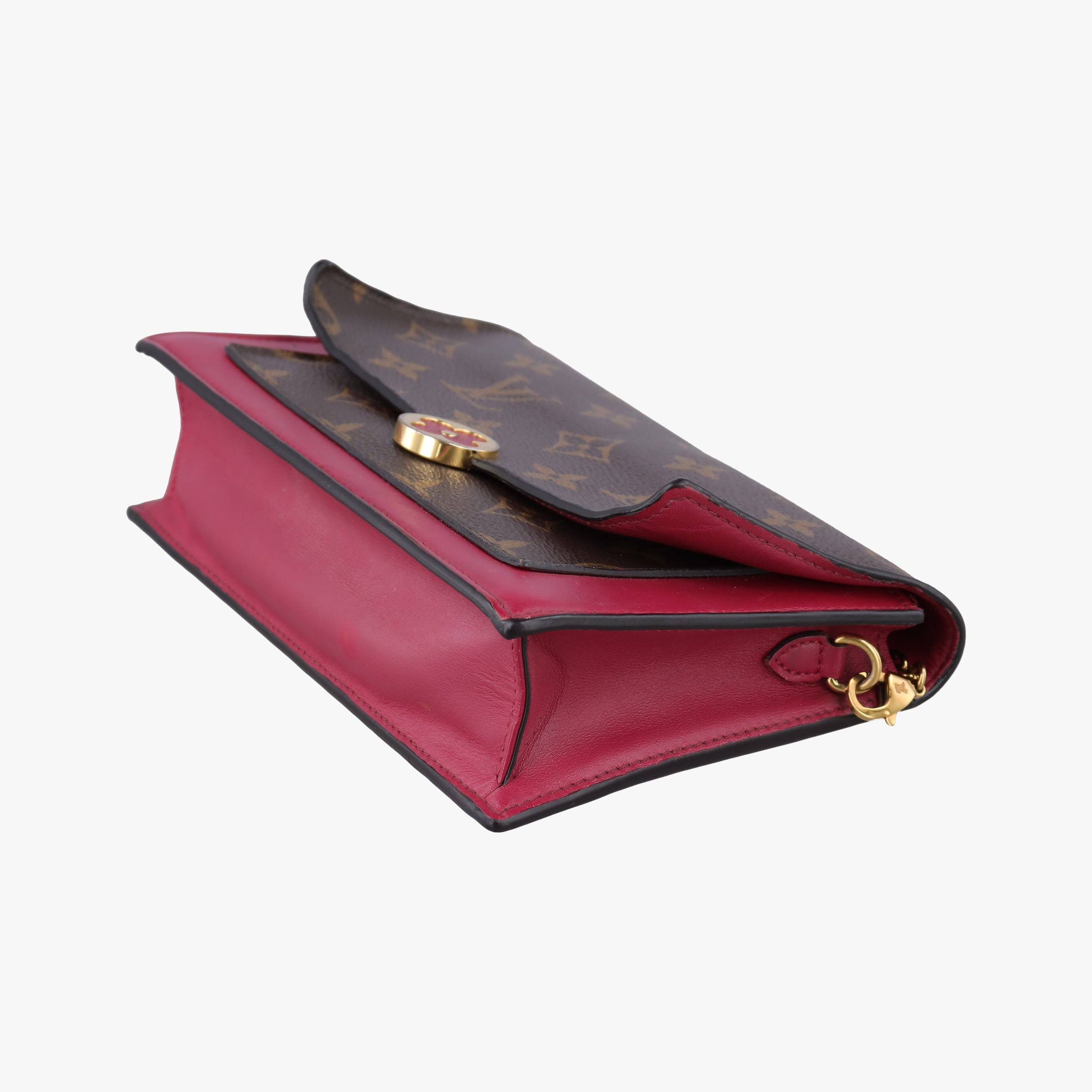 Vintage Louis Vuitton Portefeuille FLORE Chain brown×FUCHSIA Monogram Canvas×calf leather M69578 shoulderbag | stylenewstar