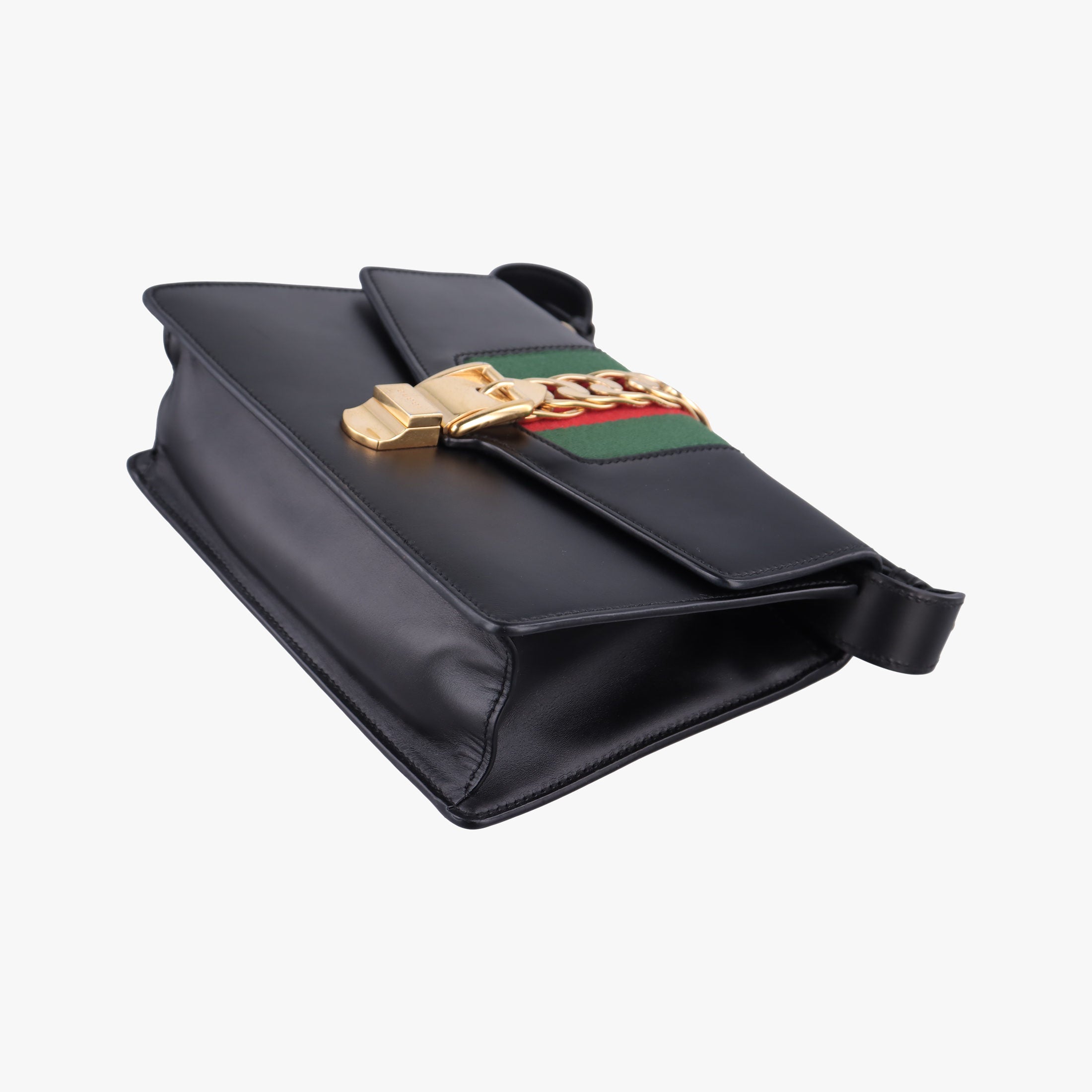 Pre-owned Gucci Sylvie Black Leather 421882 shoulderbag | stylenewstar