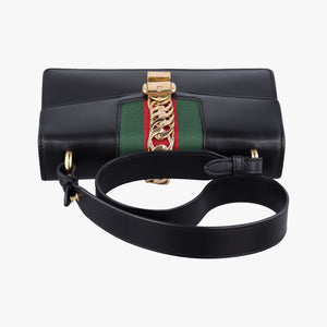 Pre-owned Gucci Sylvie Black Leather 421882 shoulderbag | stylenewstar