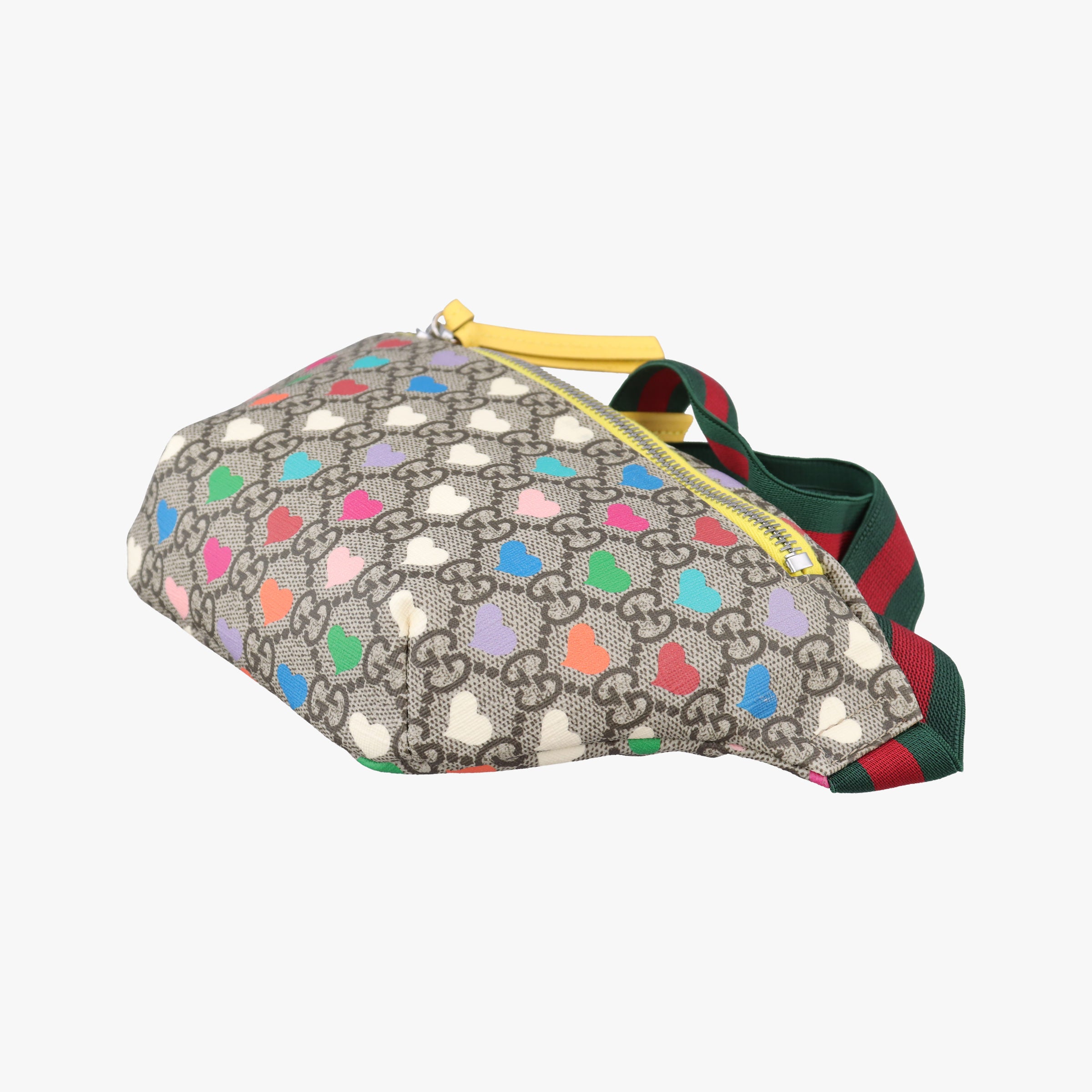 Pre-owned Gucci kids GG Top strawberry Print beige×multi PVC coated canvas 502095 bum bag/waist bag | stylenewstar