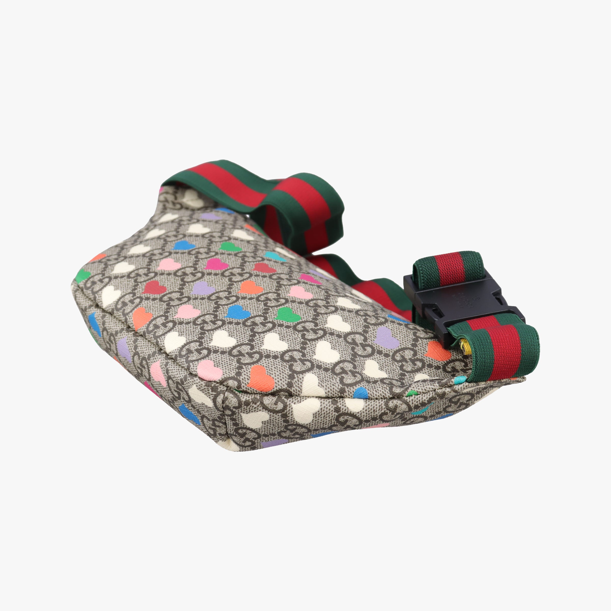 Pre-owned Gucci kids GG Top strawberry Print beige×multi PVC coated canvas 502095 bum bag/waist bag | stylenewstar