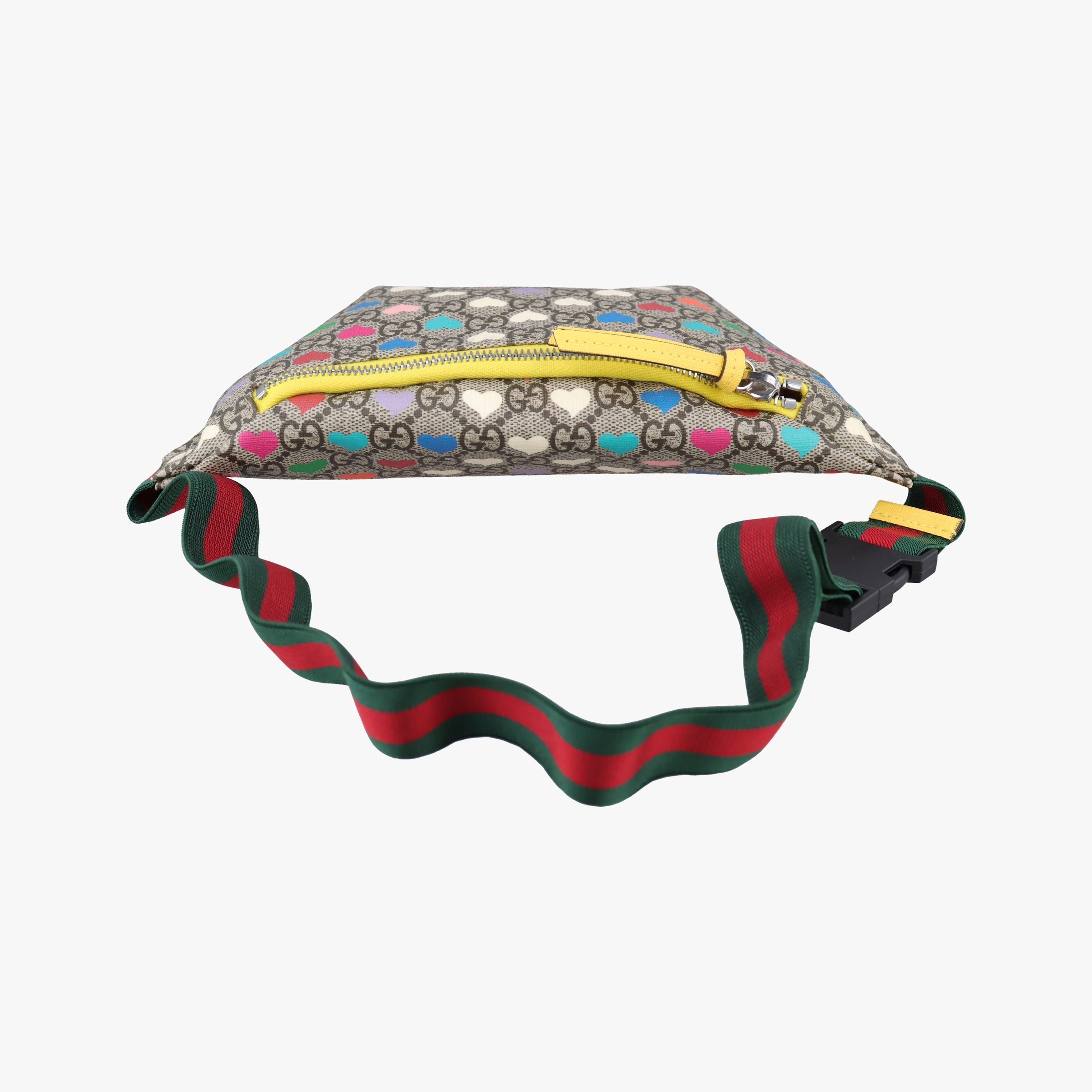 Pre-owned Gucci kids GG Top strawberry Print beige×multi PVC coated canvas 502095 bum bag/waist bag | stylenewstar
