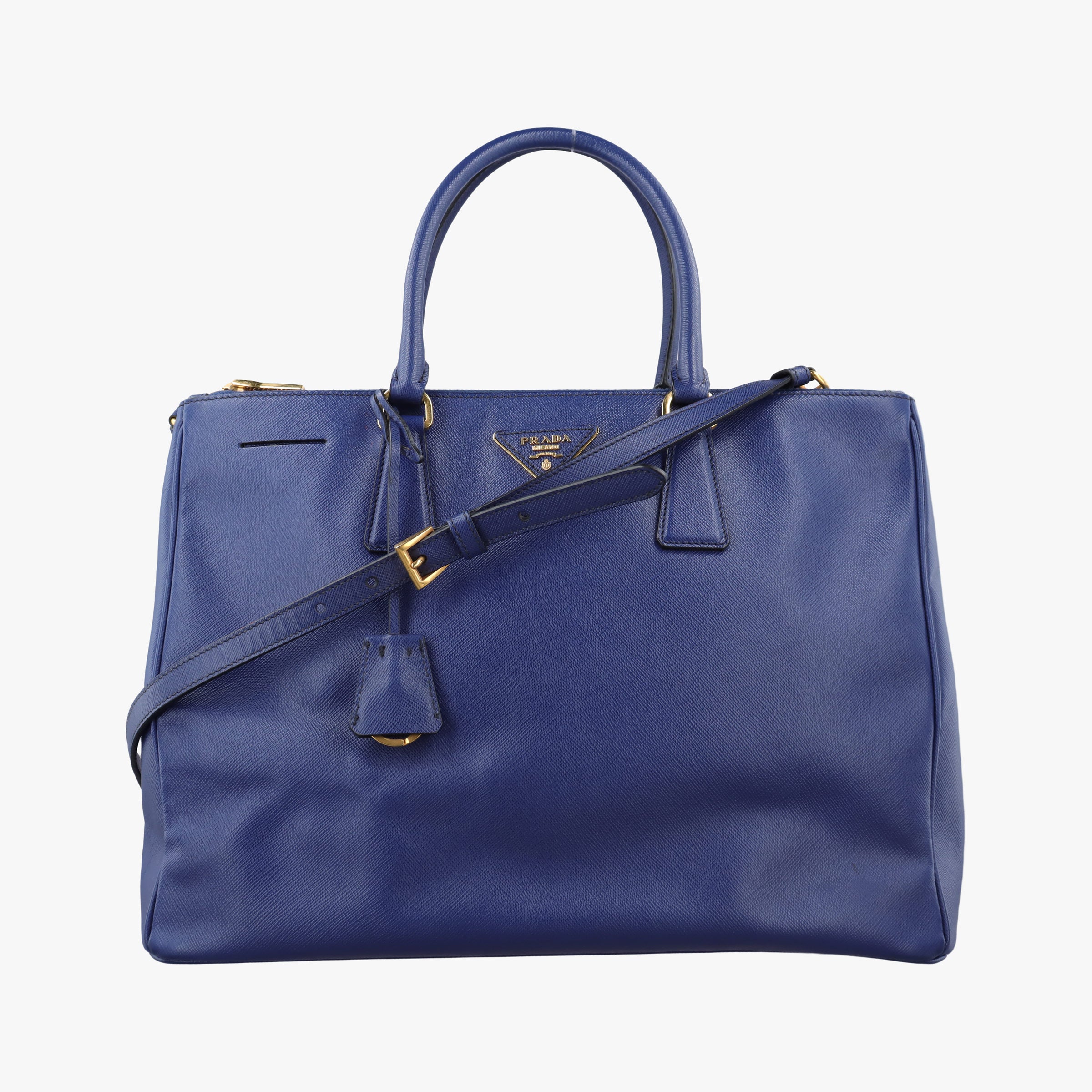 Pre-owned Prada Galleria Blue SAFFIANO Leather BN2274 shoulderbag | stylenewstar