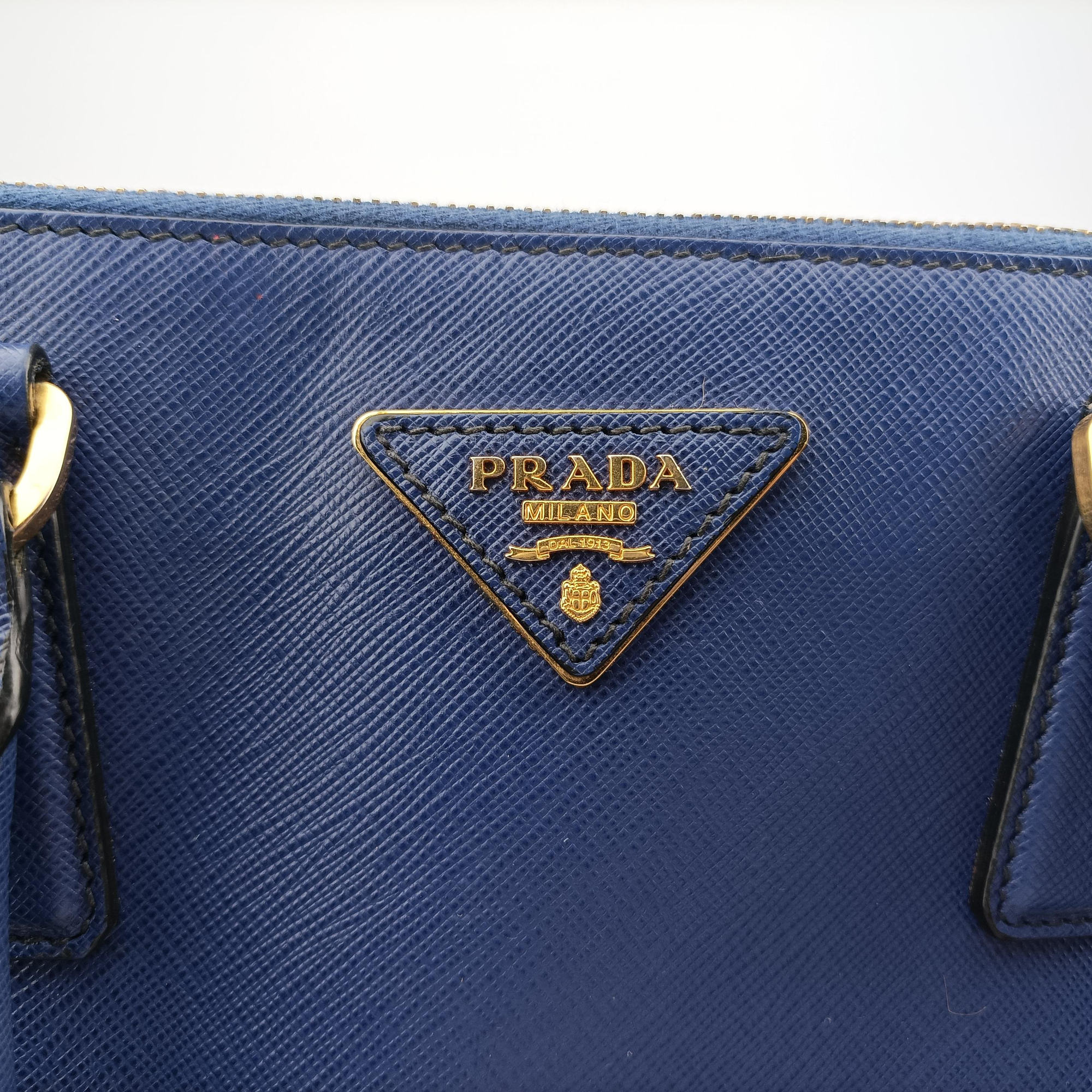 Pre-owned Prada Galleria Blue SAFFIANO Leather BN2274 shoulderbag | stylenewstar