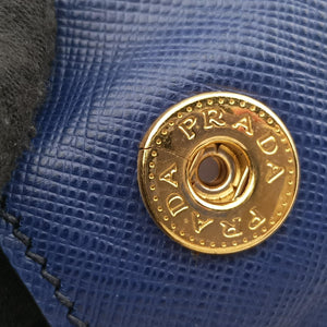 Pre-owned Prada Galleria Blue SAFFIANO Leather BN2274 shoulderbag | stylenewstar