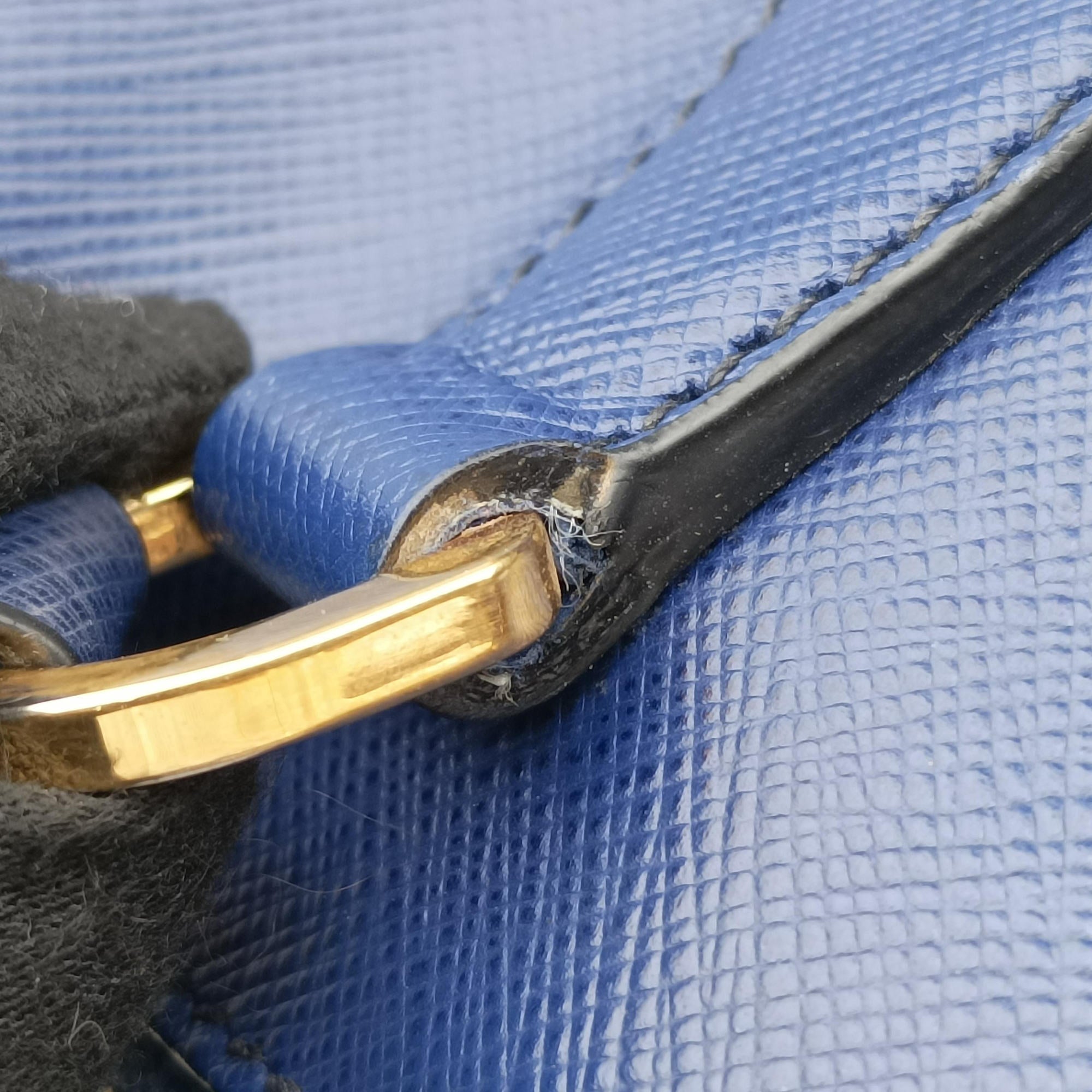 Pre-owned Prada Galleria Blue SAFFIANO Leather BN2274 shoulderbag | stylenewstar