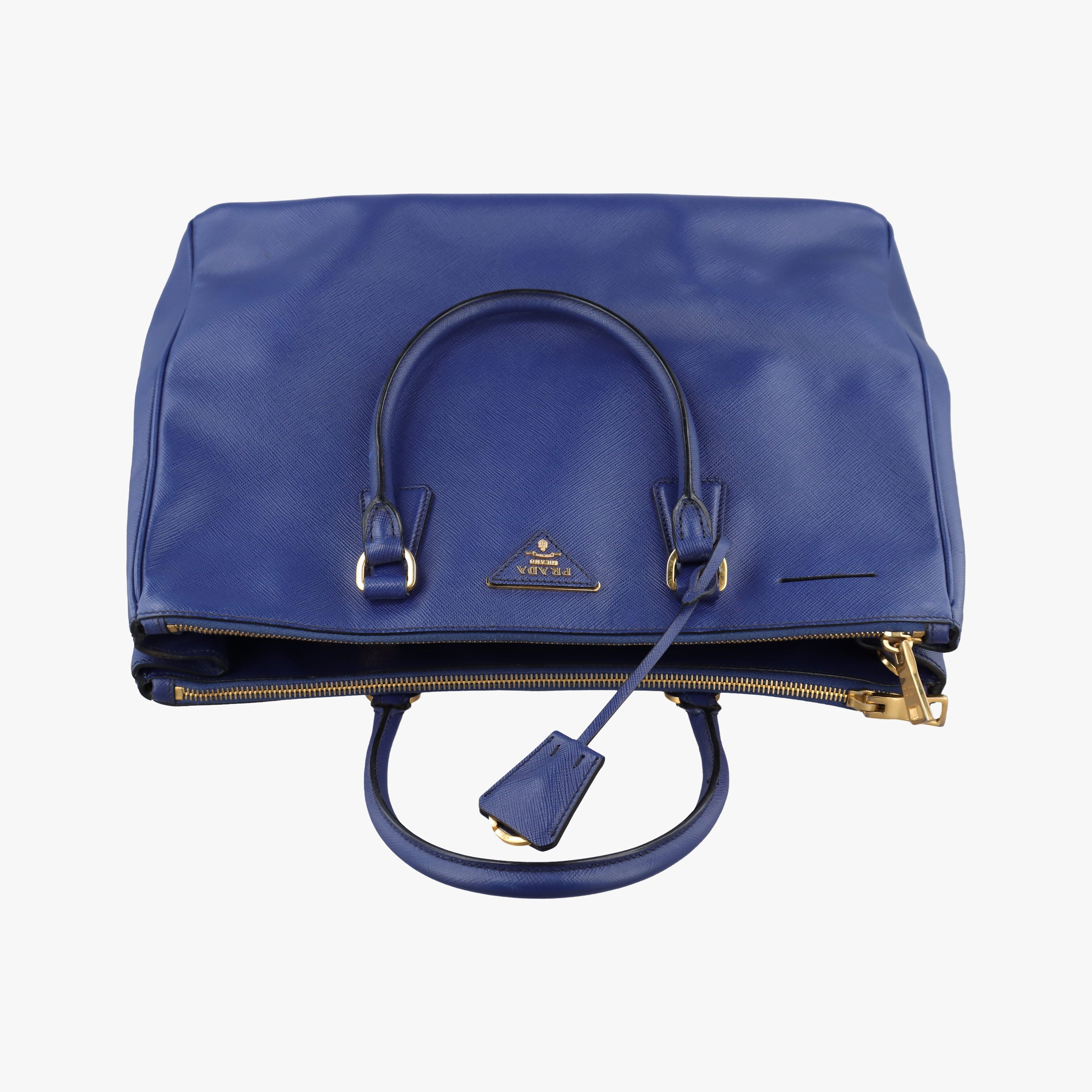 Pre-owned Prada Galleria Blue SAFFIANO Leather BN2274 shoulderbag | stylenewstar
