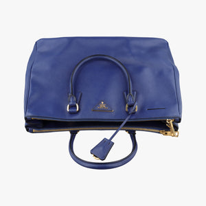 Pre-owned Prada Galleria Blue SAFFIANO Leather BN2274 shoulderbag | stylenewstar