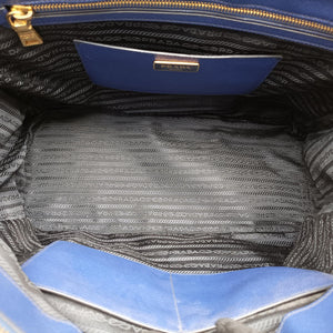 Pre-owned Prada Galleria Blue SAFFIANO Leather BN2274 shoulderbag | stylenewstar