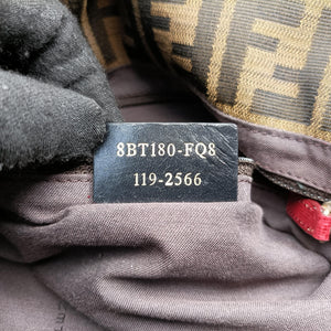 Secondhand Fendi Baguette Zucchino Brown × Red canvas×leather 8BT180 shoulderbag | stylenewstar