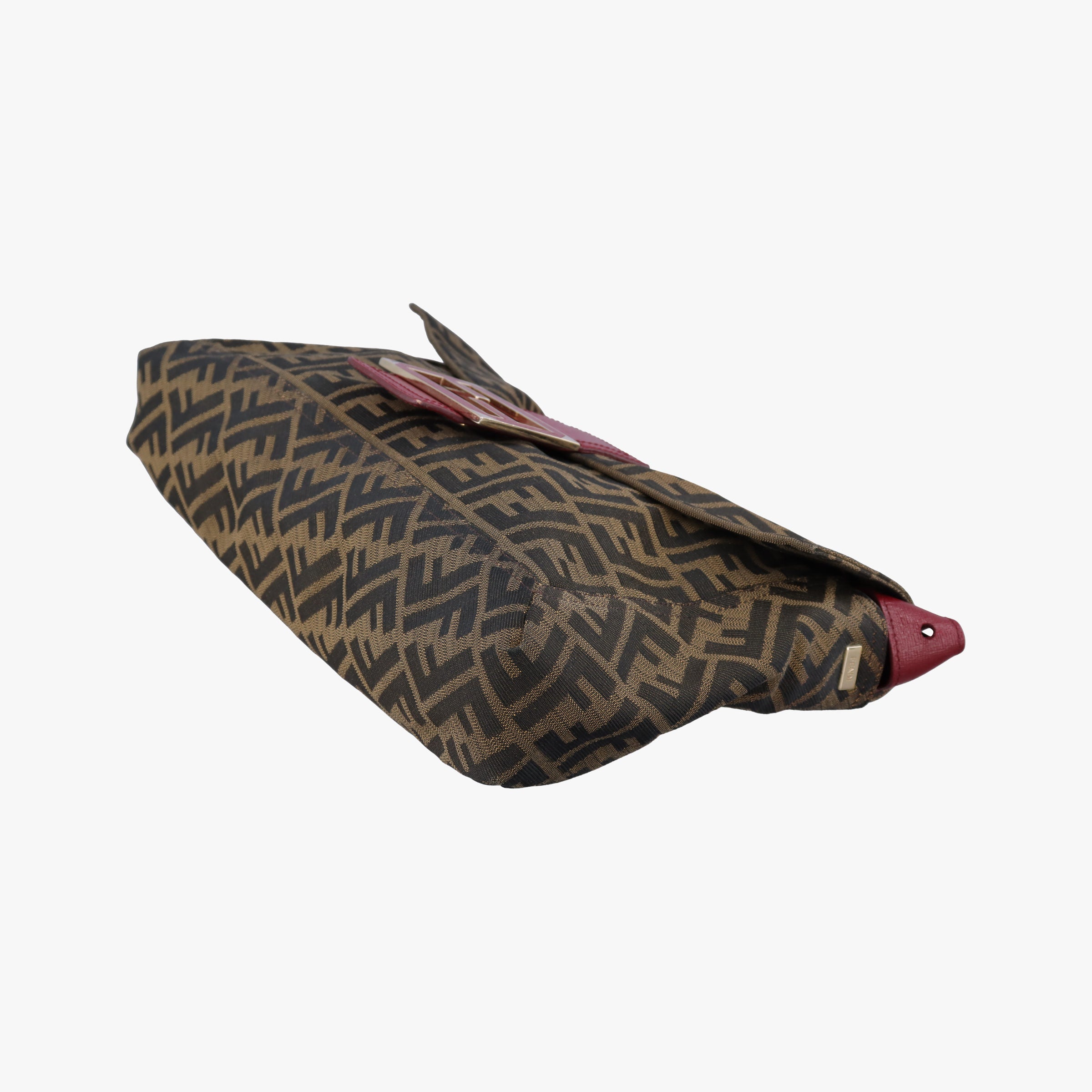 Secondhand Fendi Baguette Zucchino Brown × Red canvas×leather 8BT180 shoulderbag | stylenewstar