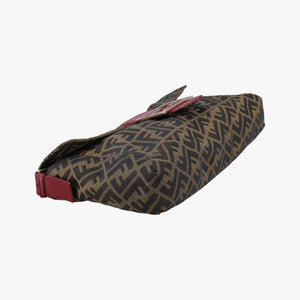 Secondhand Fendi Baguette Zucchino Brown × Red canvas×leather 8BT180 shoulderbag | stylenewstar