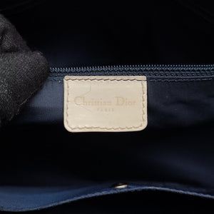 Pre-owned Christian Dior Trailer Navy x ivory Denim x Leather  handbag | stylenewstar