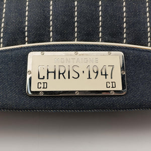 Pre-owned Christian Dior Trailer Navy x ivory Denim x Leather  handbag | stylenewstar