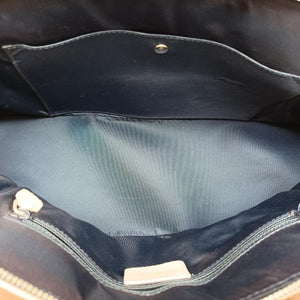 Pre-owned Christian Dior Trailer Navy x ivory Denim x Leather  handbag | stylenewstar