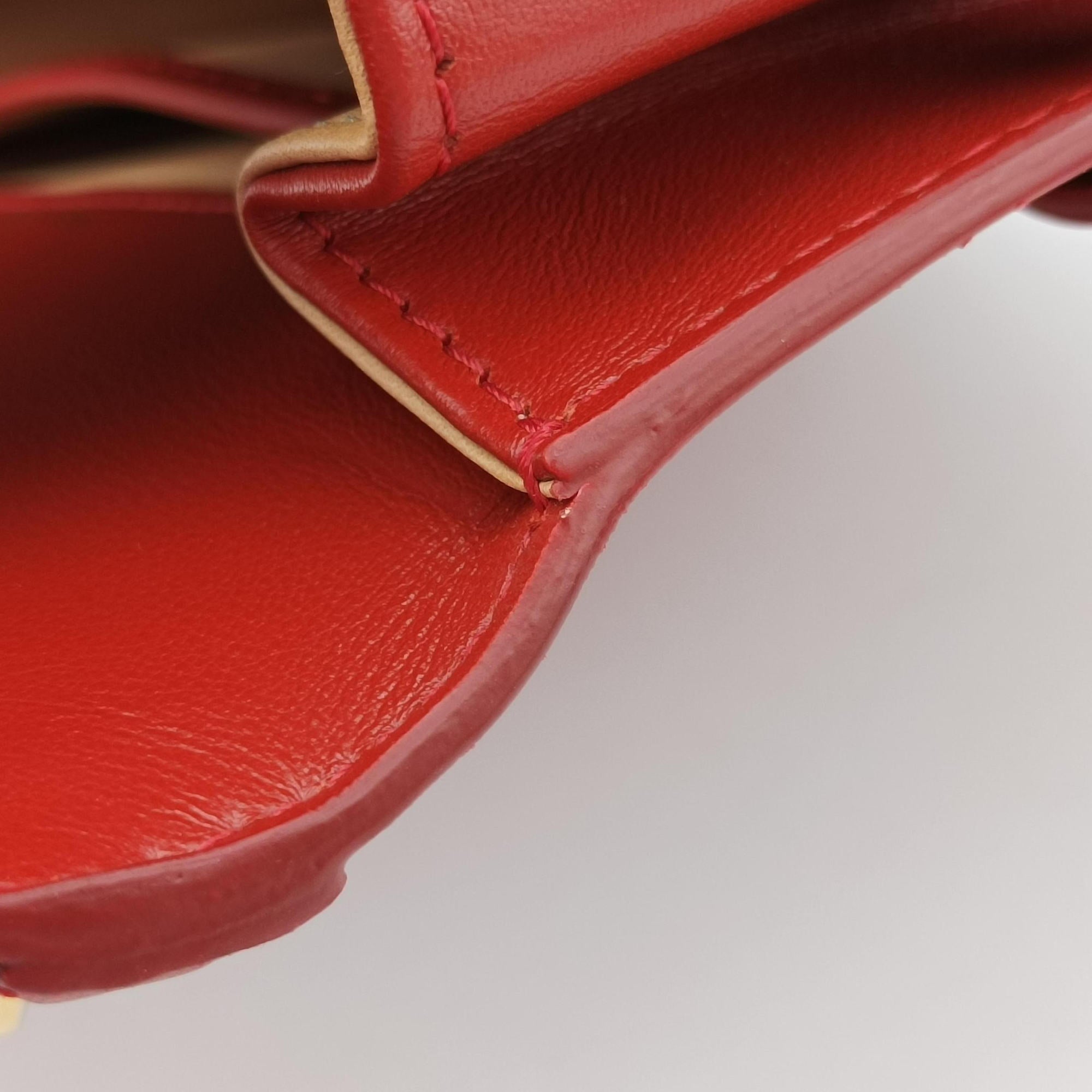 Pre-owned Delvaux Tampete Red Leather  shoulderbag | stylenewstar