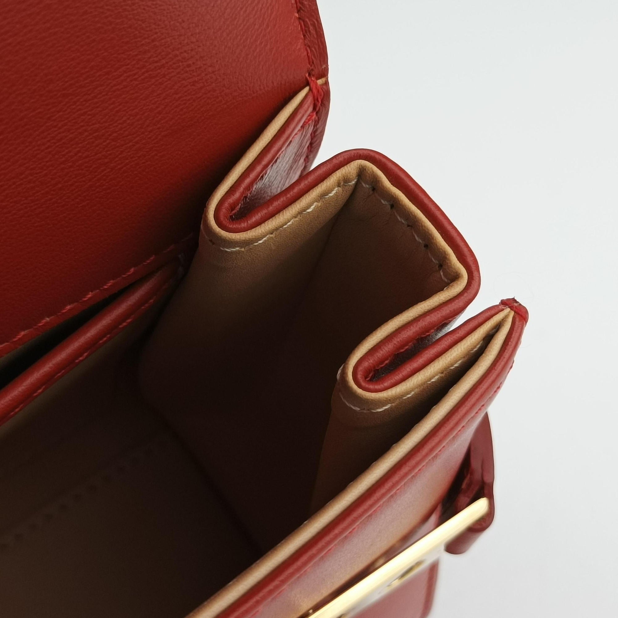 Pre-owned Delvaux Tampete Red Leather  shoulderbag | stylenewstar