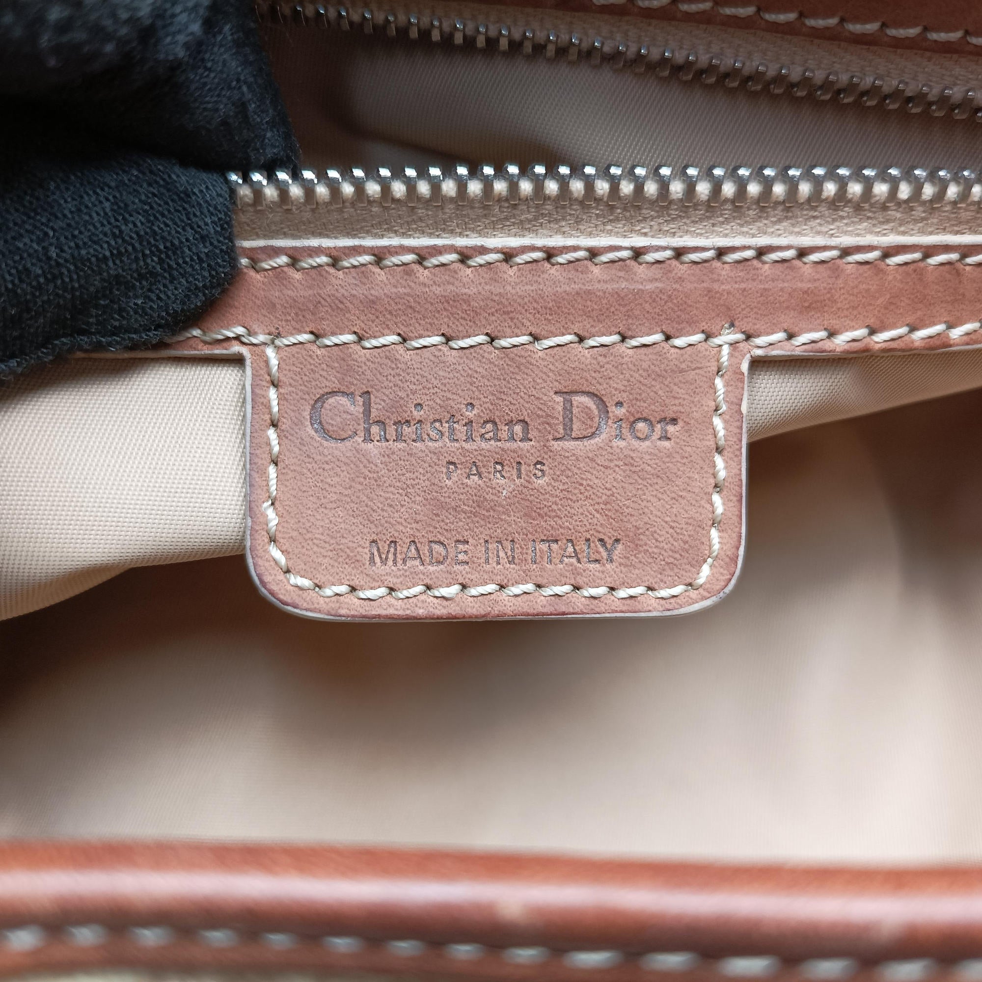 Secondhand Christian Dior Romantique Trotter Beige x White x Pink PVC Coated Canvas x leather  handbag | stylenewstar