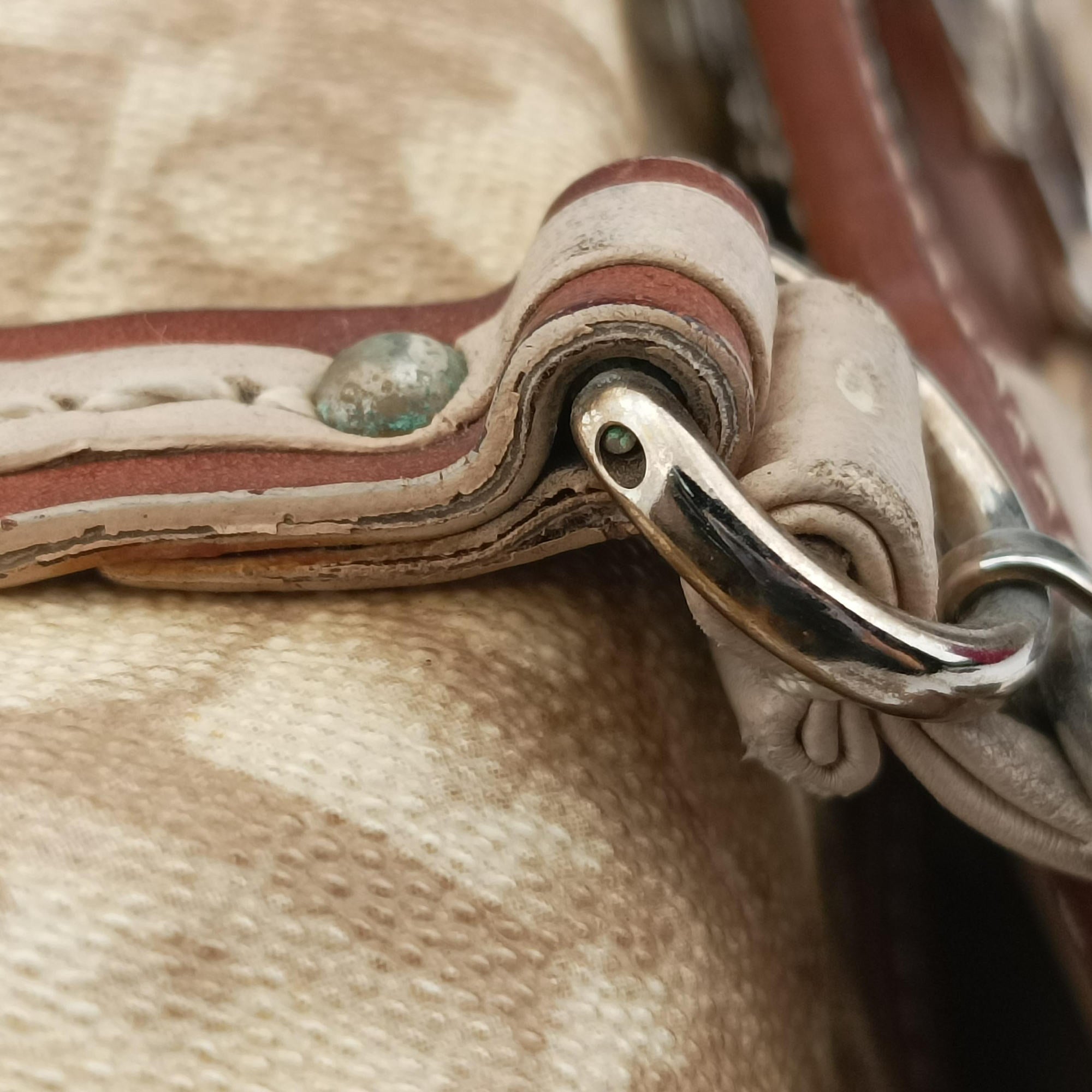 Secondhand Christian Dior Romantique Trotter Beige x White x Pink PVC Coated Canvas x leather  handbag | stylenewstar