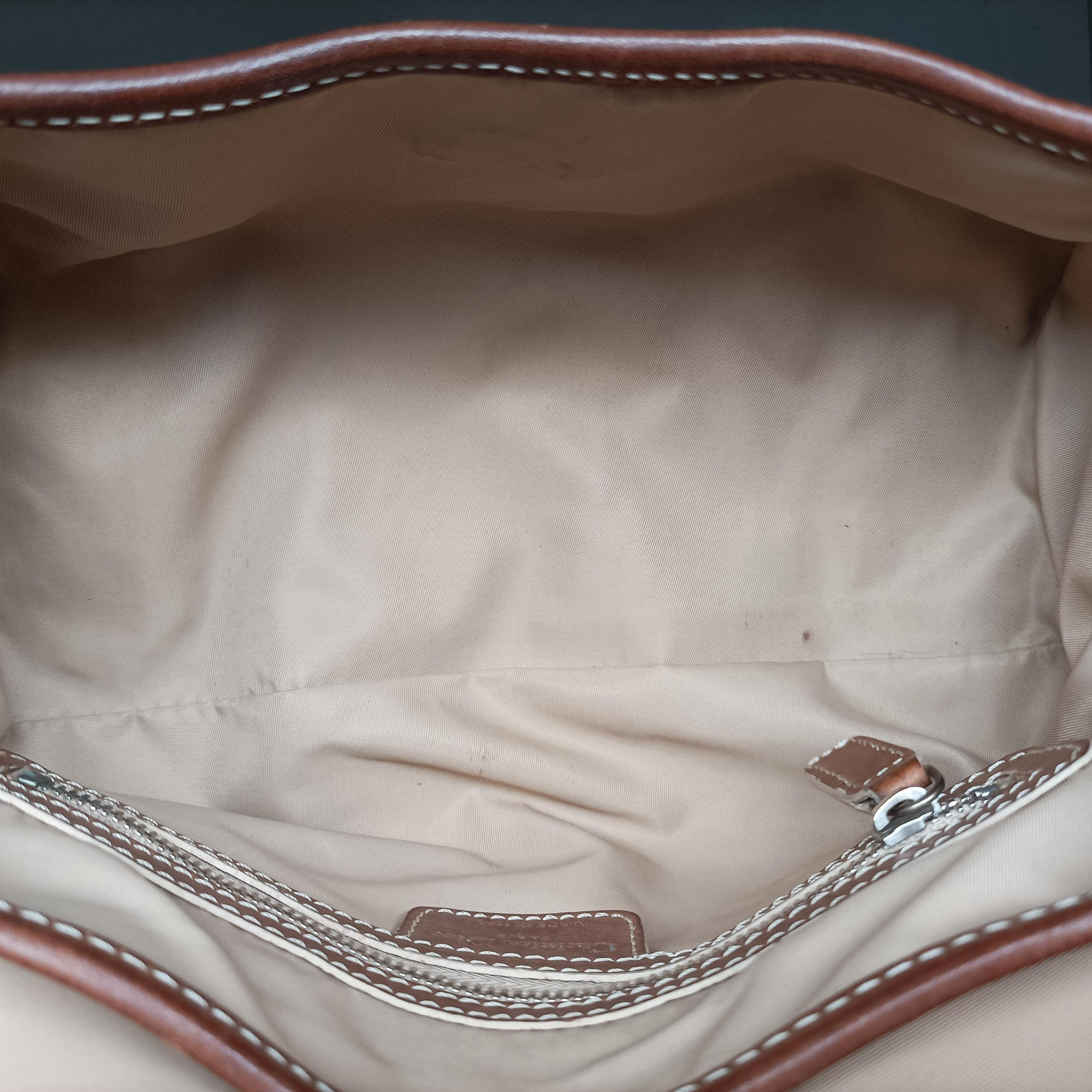 Secondhand Christian Dior Romantique Trotter Beige x White x Pink PVC Coated Canvas x leather  handbag | stylenewstar