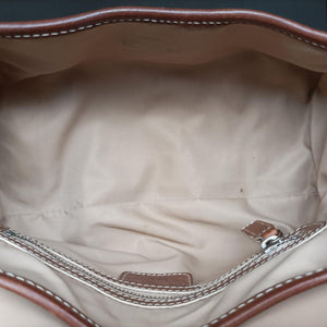 Secondhand Christian Dior Romantique Trotter Beige x White x Pink PVC Coated Canvas x leather  handbag | stylenewstar