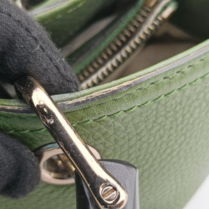 Vintage Gucci Bamboo Shopper Green Leather 323660 shoulderbag | stylenewstar