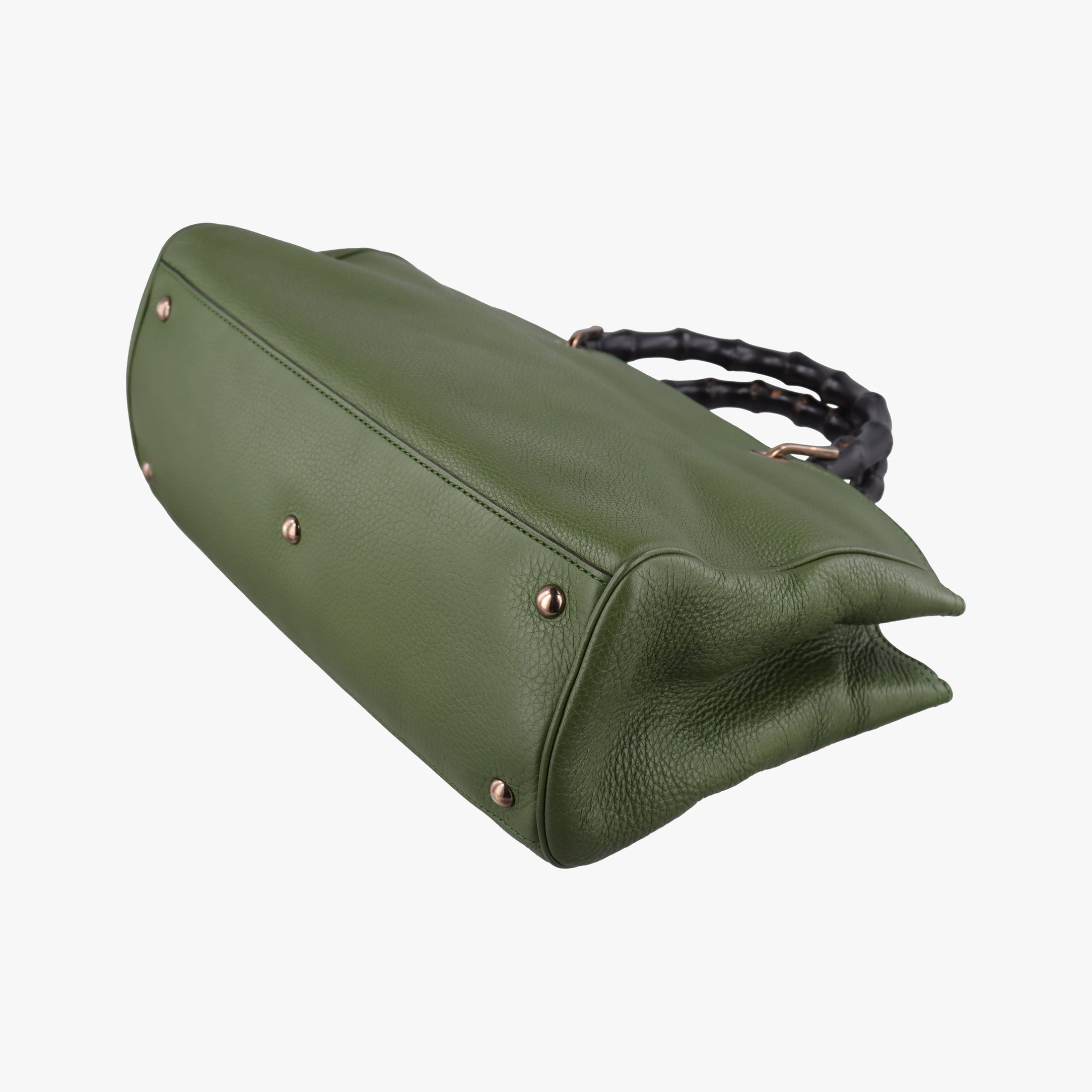 Vintage Gucci Bamboo Shopper Green Leather 323660 shoulderbag | stylenewstar