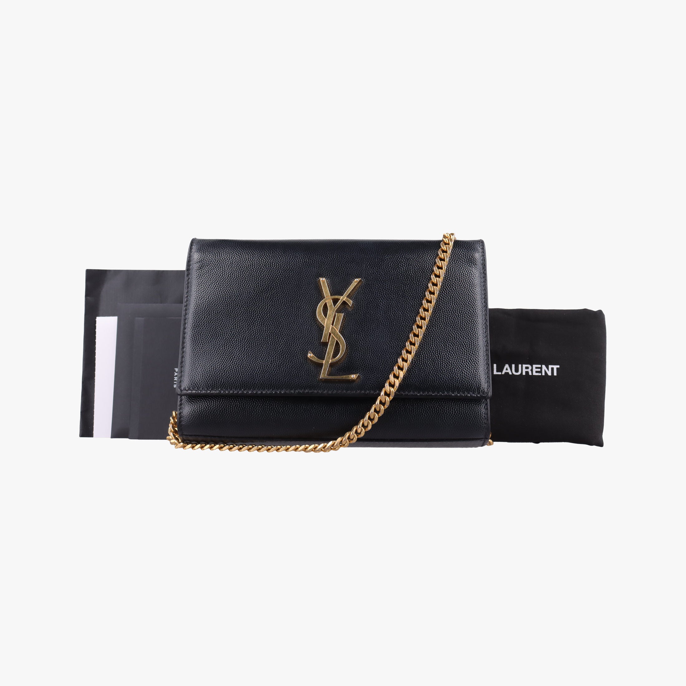 Pre-owned Yves Saint Laurent KATE Black Leather 469390 shoulderbag | stylenewstar