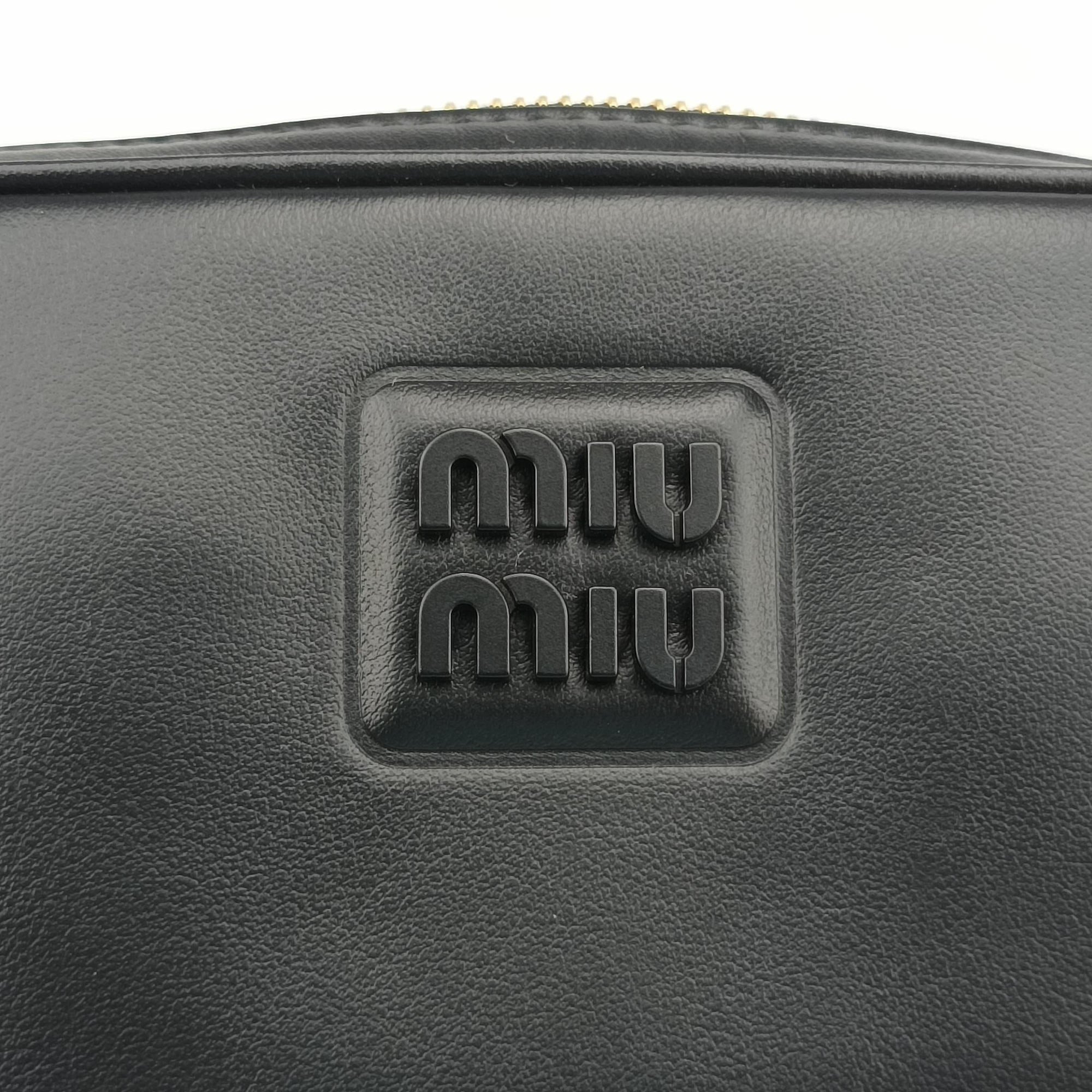 Vintage Miu Miu Logo belt Black leather  bum bag/waist bag | stylenewstar