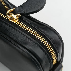 Vintage Miu Miu Logo belt Black leather  bum bag/waist bag | stylenewstar